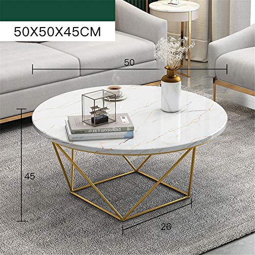 Mesa de café Moderna Ronda café mesa decorativa con el falso mármol del marco de sobremesa y oro del metal for la sala de estar de Ministerio del Interior para recibir, estudiar con almacenamiento ocu