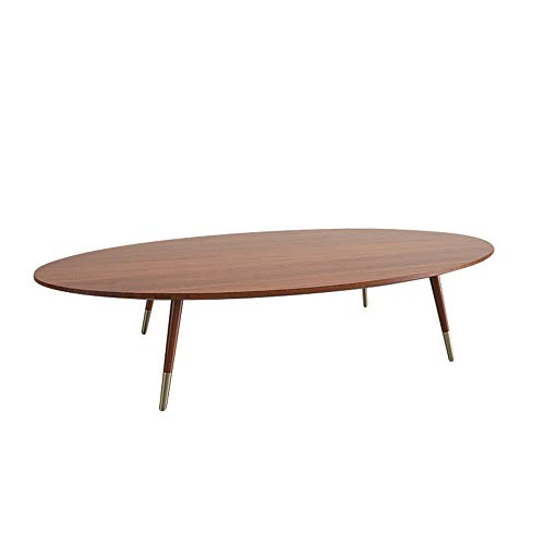 Mesa de café Salón dormitorio y oficina con Pies de cobre de madera Mesa auxiliar Mesa de café Sofá lateral Ronda lado del extremo mesa decorativa de café para recibir, estudiar con almacenamiento ocu