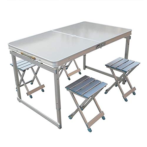 Mesa de comedor 4 sillas Mesa plegable Mesa de comedor Mesa de jardín al aire libre Mesa de picnic Tapa de plástico Catering Cocina Mesa de caballete para cena Cena Conjunto de comedor para bodas