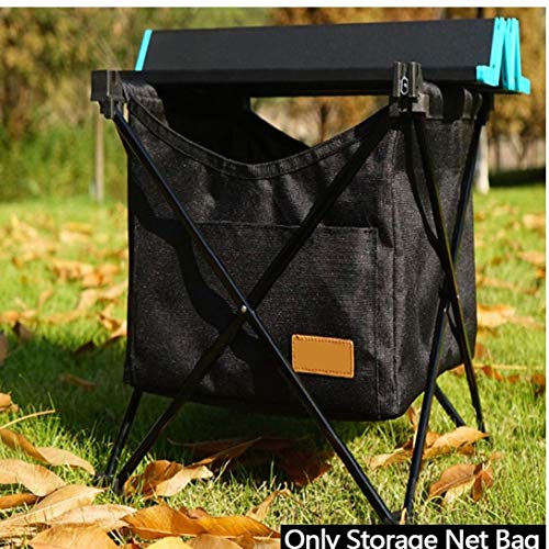 Mesa Plegable de Bolsillo de Picnic Cocina Oxford Bolsillo Invisible paño de Red portaobjetos Bolsa Cuelgue Mesa Plegable Bolsa de Almacenamiento para Picnic Camping al Aire Libre (Negro-S)