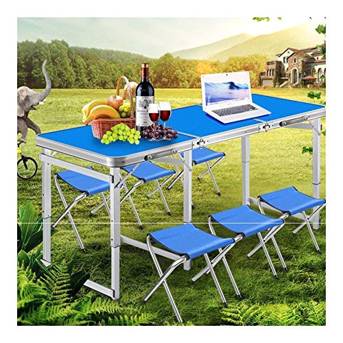 Mesa Plegable Plegable Cubierta Tabla y sillas al Aire Libre Que acampa Portable 4 Picnic de Parte de la Tabla Buffet Cocina Desayuno Bastidor de jardín de Mercado de Coches Mesa portátil