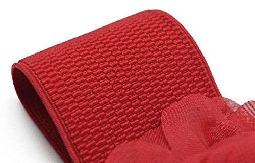 Meta-U - Cinturón elástico para mujer - Fantasía floral rojo talla unica