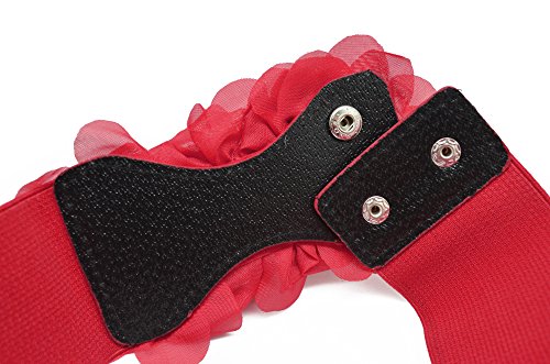 Meta-U - Cinturón elástico para mujer - Fantasía floral rojo talla unica
