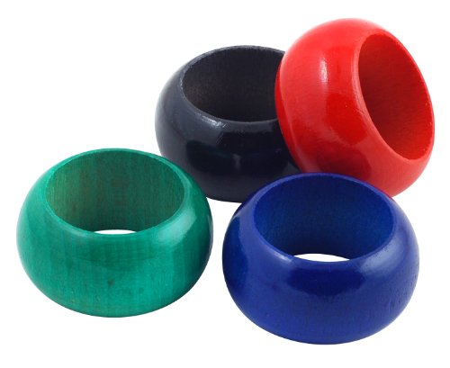 Metaltex - Juego de 4 Servilleteros Madera, Colores Surtidos