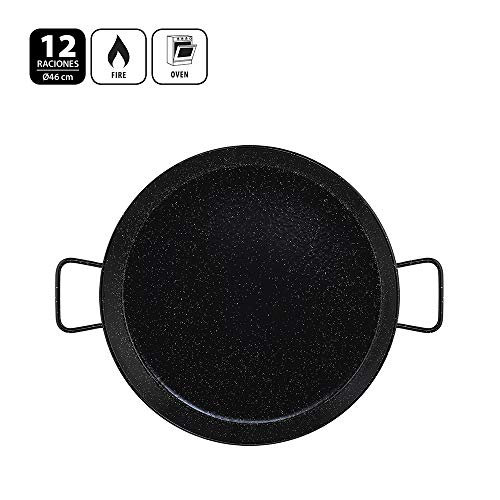 Metaltex - Paellera Acero Esmaltado 12 Raciones 46 cm