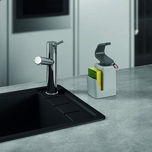 Metaltex Soap Tex-Dispensador de Jabón para Fregadero, Gris, 11x8x22 cm