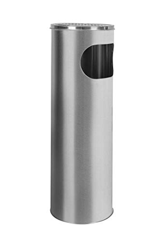 Metlex - Acero Inoxidable al Aire Libre Exterior del Compartimiento del Cigarrillo del cenicero - Plata (MX9157SL)