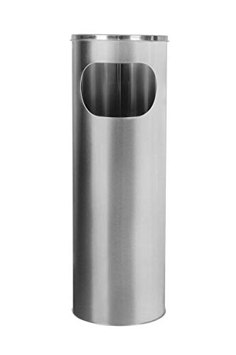 Metlex - Acero Inoxidable al Aire Libre Exterior del Compartimiento del Cigarrillo del cenicero - Plata (MX9157SL)