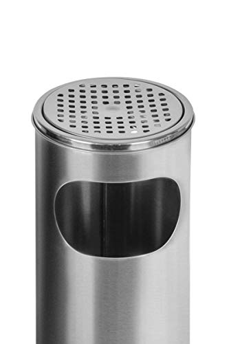Metlex - Acero Inoxidable al Aire Libre Exterior del Compartimiento del Cigarrillo del cenicero - Plata (MX9157SL)