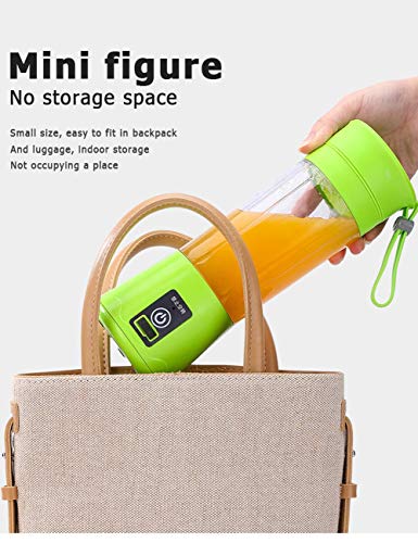 Mezcla portátil, USB 380 ml Personal Mini recargable Blender con antideslizante, 30W, Verde ZHW345 (Color : Purple)