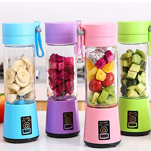 Mezcla portátil, USB 380 ml Personal Mini recargable Blender con antideslizante, 30W, Verde ZHW345 (Color : Purple)