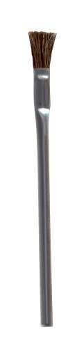 MG Chemicals 855 Cepillo de limpieza técnica para ácido de con mango de hojalata de 6", cerdas de pelo de caballo, 1/4" de largo x 3/8" de ancho (bolsa de 5 cepillos)