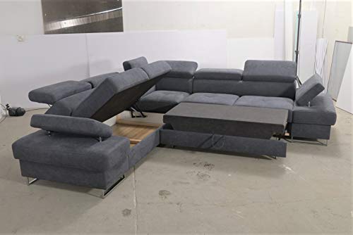 MG Home Galaxy Max Sofá esquinero con función cama canapé sofá con función de dormir muebles para salón