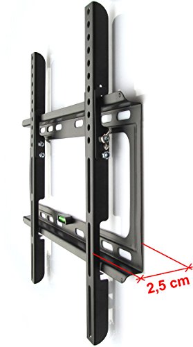 M&G Techno - Soporte de Pared para televisores de 55 Pulgadas (inclinación: 15°, Distancia a la Pared: 2,5 cm, con conducto para Cables de 45 cm)