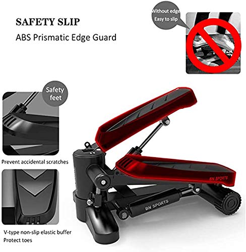 Mgcdd-Car Organizer Mini Paso A Paso Hidráulico, Paso A Paso De Par Ajustable con Pedal Antideslizante, Pantalla LCD Y Banda De Resistencia, para Ejercicio Aeróbico En Interiores Y Fitness