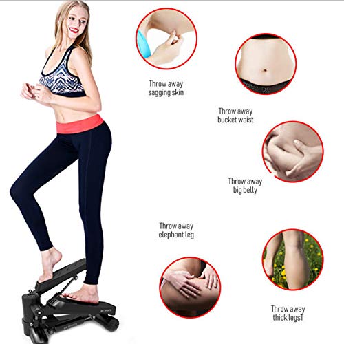 Mgcdd-Car Organizer Mini Paso A Paso Hidráulico, Paso A Paso De Par Ajustable con Pedal Antideslizante, Pantalla LCD Y Banda De Resistencia, para Ejercicio Aeróbico En Interiores Y Fitness
