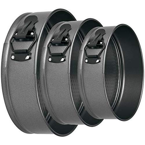 MGE - Molde de Horno Redondo - Desmontable - Doble Capa Antiadherente - Set de 3 moldes - Diámetro 18, 20 y 22 cms.