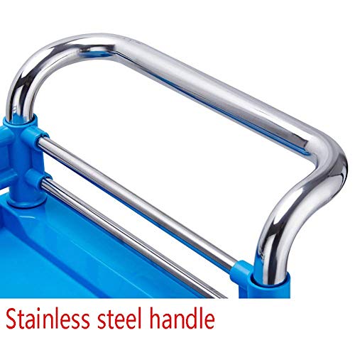 MHBGX Carro, Reciclaje, Vehículos Salón Azul de la Compra Utilidad Belleza con el Cajón Silencioso Ruedas, Acero Inoxidable Carro para la Preparación Médica, 55X37X88Cm