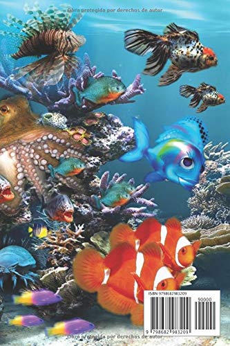 MI ACUARIO: CUADERNO DE SEGUIMIENTO | Lleva un registro de todos los detalles: Ph, Temperatura, Alcalinidad, Salinidad, Fosfatos, Cambios de Agua... | ... para Amantes de los Acuarios y Peceras.