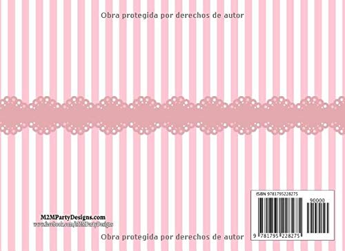 Mi Bautizo Libro de Firmas: Recuerdos y Consejos a los Padres Portada de Rayas Rosadas y Blancas con Encaje