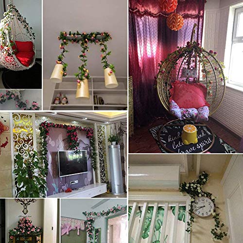 mi ji Flores Artificiales 2,5M simulación Flor de Rose Rattan Vine Wisteria Seda Garland Colgando de la Rota por Arco de la Boda decoración de la Pared del jardín Decoración-1pc para su casa