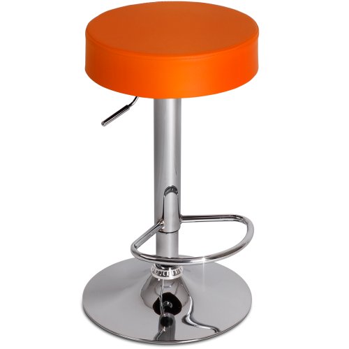 MIADOMODO Taburete de Bar - Diseño Clásico, con Reposapies, Giratorio y Regulable en Altura, Color y Juego a Elegir - Sedia, Silla, Taburete, Comedor, Mueble de Bar (Naranja, Juego de 2)