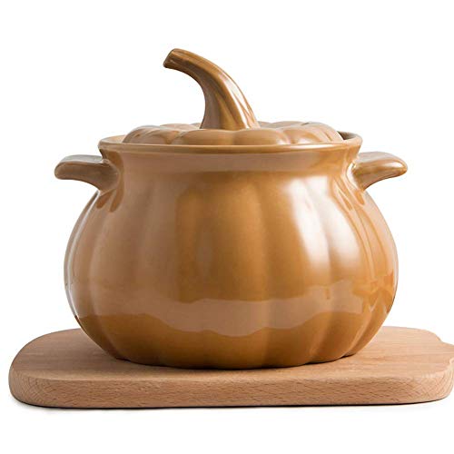 MIAO Olla de Sopa con Forma de Calabaza Creativa, Olla de cerámica para estofado, cazuela de Llama Abierta, Olla Resistente a Altas temperaturas, Utensilios de Cocina para la Salud, 2.1 Cuartos