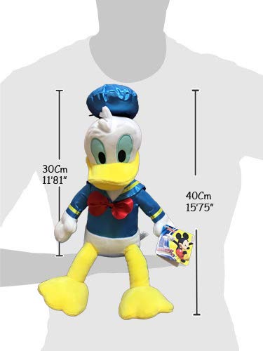 Mickey Mouse-760014113 by Play Peluche Donald Oficial Disney Soft 40cm, Color Azul/Amarillo/Blanco, 30 Cm Sentado Y 40 Cm De Pie (8425611341137)