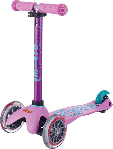 Micro® Mini Deluxe, Original Design, Patinete 3 Ruedas, 2-5 Años, Peso 1,95kg, Carga Máx: 50kg, Altura 48-68cm, Ruedas PU 120/80mm, Rodamientos ABEC 9, Plataforma antideslizante (Lavanda)