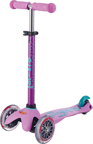 Micro® Mini Deluxe, Original Design, Patinete 3 Ruedas, 2-5 Años, Peso 1,95kg, Carga Máx: 50kg, Altura 48-68cm, Ruedas PU 120/80mm, Rodamientos ABEC 9, Plataforma antideslizante (Lavanda)