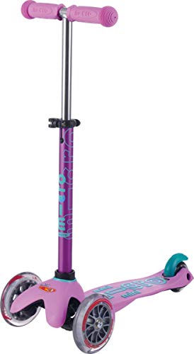 Micro® Mini Deluxe, Original Design, Patinete 3 Ruedas, 2-5 Años, Peso 1,95kg, Carga Máx: 50kg, Altura 48-68cm, Ruedas PU 120/80mm, Rodamientos ABEC 9, Plataforma antideslizante (Lavanda)