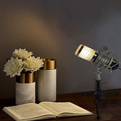 Micrófono Simple Y Creativo Lámpara de Escritorio-Retro Industrial Creativa Sala de Estar Habitación Cama Luz de Mesa Cafetería Rústica Bar Club Decoración Decoración Luz de Mesa, HJY