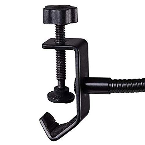 Microphone Pop Filter/amortiguador de aire para micrófono de estudio/soporte giratorio de 360º y brazo flexible/Metal/negro