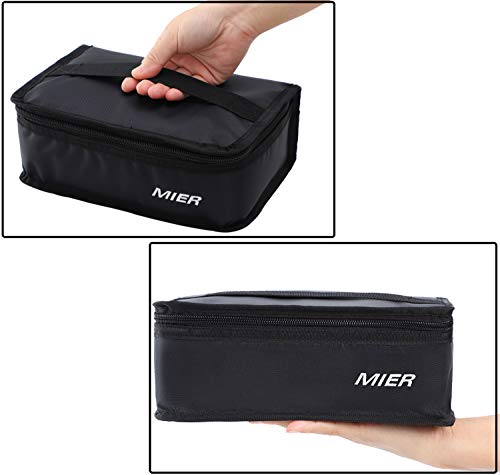MIER Bolsa de la lonchera Bolsa de almacenamiento de alimentos Bolsas más frescas Kit de viaje aislado para mujeres y hombres, Set de 1 (Negro 1pcs)