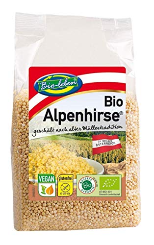 Mijo dorado austríaco pelado, ecológico sin gluten 2,4 kg Bio, biológico, sin OMG, crudo, mijo de Austria, especialmente limpios y sin datura 6x400g