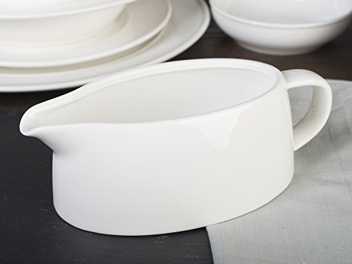 MIKASA cerámica vidriada Salsera, Porcelana, Color Blanco