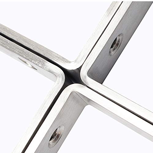Mila-Amaz 2 Pcs Soporte para Estante, 90 Grado Soporte de Angulo para de Acero Inoxidable 105 X 150 mm Corner Brace con Tornillos para Estante de Carga Pared Colgantes