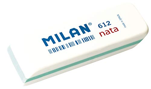 Milan 612 - Goma de borrar, color blanco, Caja 12 Unidades