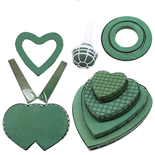 Milisten Bloques de Espuma Floral en Forma de Corazón Floristería Verde Esponja Ladrillos Florales Barro de Flores para Bodas Suministros de Arreglos Florales