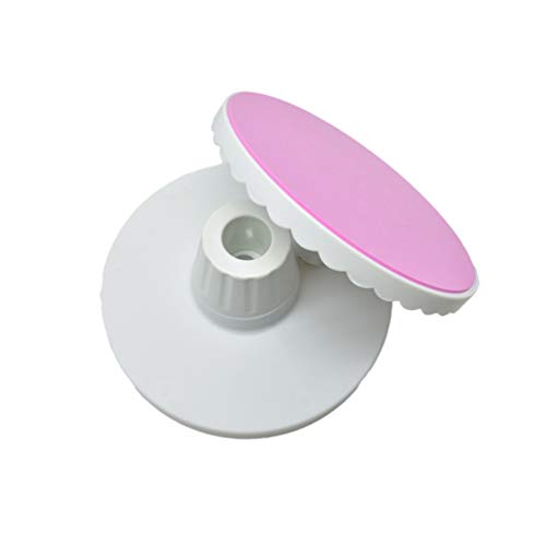Milisten Placa Giratoria de Plástico Giratoria Creativa Mesa Giratoria Inclinable Creativa Plataforma de Soporte Decoración de Pasteles Banco de Trabajo para Panadería Casera (Rosa)