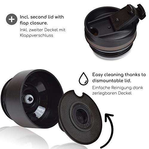Milu Termo Taza 210ml - Vaso Termico de Viaje - Café para Llevar - Taza de Viaje - Taza de acero inoxidable para beber - con aislamiento de doble pared (Marrón, 210ml)