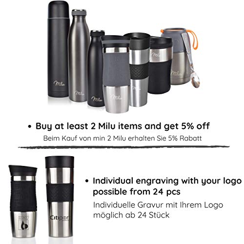 Milu Termo Taza 210ml - Vaso Termico de Viaje - Café para Llevar - Taza de Viaje - Taza de acero inoxidable para beber - con aislamiento de doble pared (Marrón, 210ml)