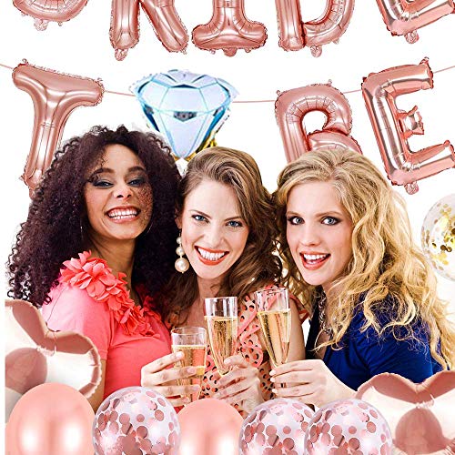 Mingco Bride to Be, Despedida Soltera, Bride to Be Globos Banner para Fiestas de Despedida de Soltera con Globos de Oro Rosa, Confetti Globos par Hen Party Decoration.
