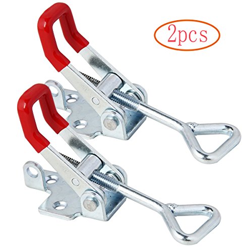 MINGZE 2pcs Abrazadera de palanca Pestillo 4002, Herramienta para trabajo pesado de la mano del lanzamiento rápido del metal Capacidad de retención de cierre de puerta Tipo 400lbs 180kg