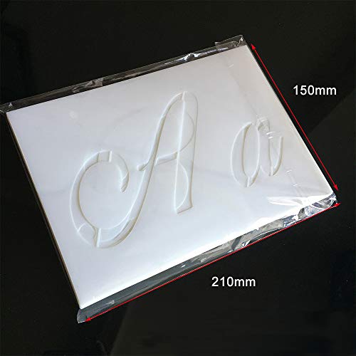 MINGZE 40 Piezas Plantillas De Letras, Reutilizables De Arte Caligrafía Alfabeto Plantillas De Plástico Lavables Para Pintar Letras Con Letras Mayúsculas Y Minúsculas, Números Y Signos