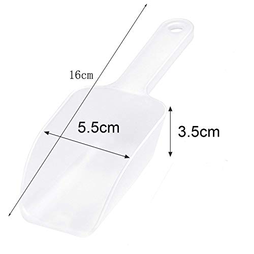 MINGZE Cuchara de policarbonato transparente de 4 piezas, Palas de hielo, cuchara de helado de plástico, cuchara de caramelo, cuchara de palomitas, cuchara para uso general de alta Resistencia