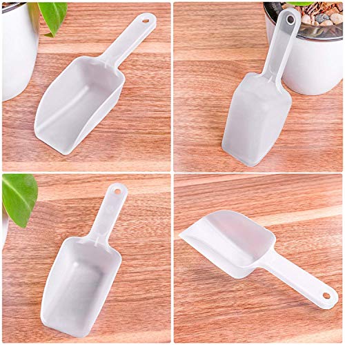 MINGZE Cuchara de policarbonato transparente de 4 piezas, Palas de hielo, cuchara de helado de plástico, cuchara de caramelo, cuchara de palomitas, cuchara para uso general de alta Resistencia