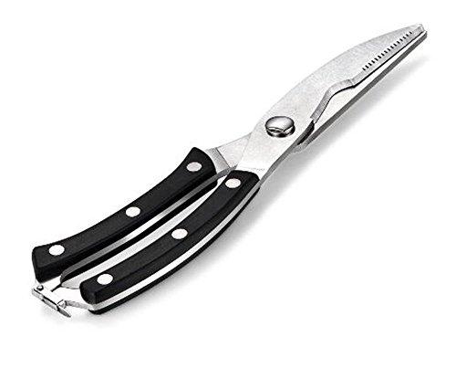 MINGZE Tijeras premium de cocina Heavy Duty Spring Loaded Cocina de acero inoxidable y tijeras para huesos Mango cómodo: ideal para aves de corral, pescado, pollo, carne de res, barbacoa, hierbas y pl