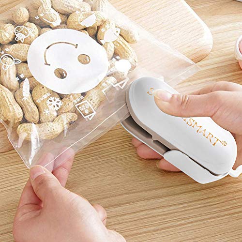 Mini Bag Sealer,Heat Sealer Machine,Mini Selladora de Bolsas de Plastico,2 in 1 Small Mini Portable Heat Sealer (Batería no incluida)