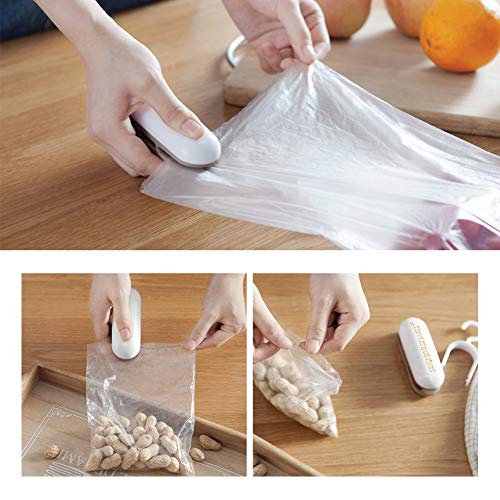 Mini Bag Sealer,Heat Sealer Machine,Mini Selladora de Bolsas de Plastico,2 in 1 Small Mini Portable Heat Sealer (Batería no incluida)